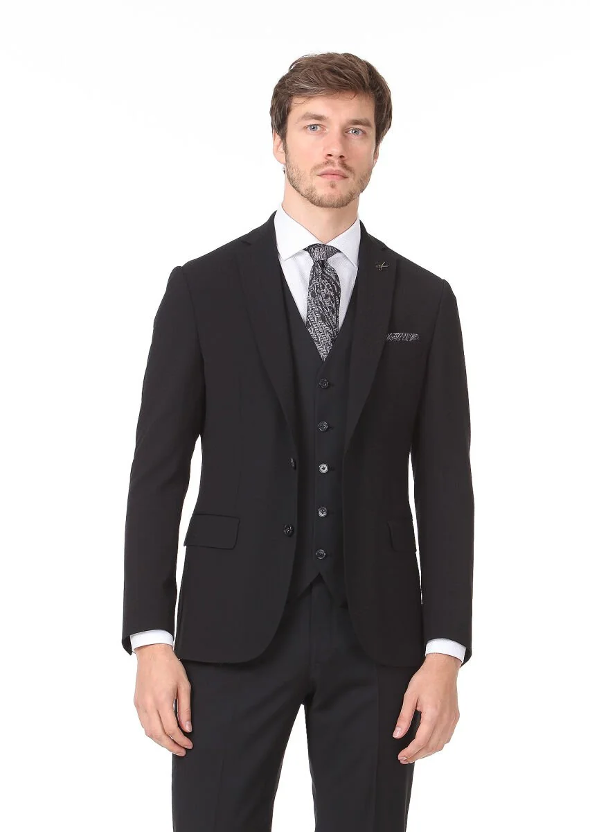 Black Suit With Waistcoat - 1