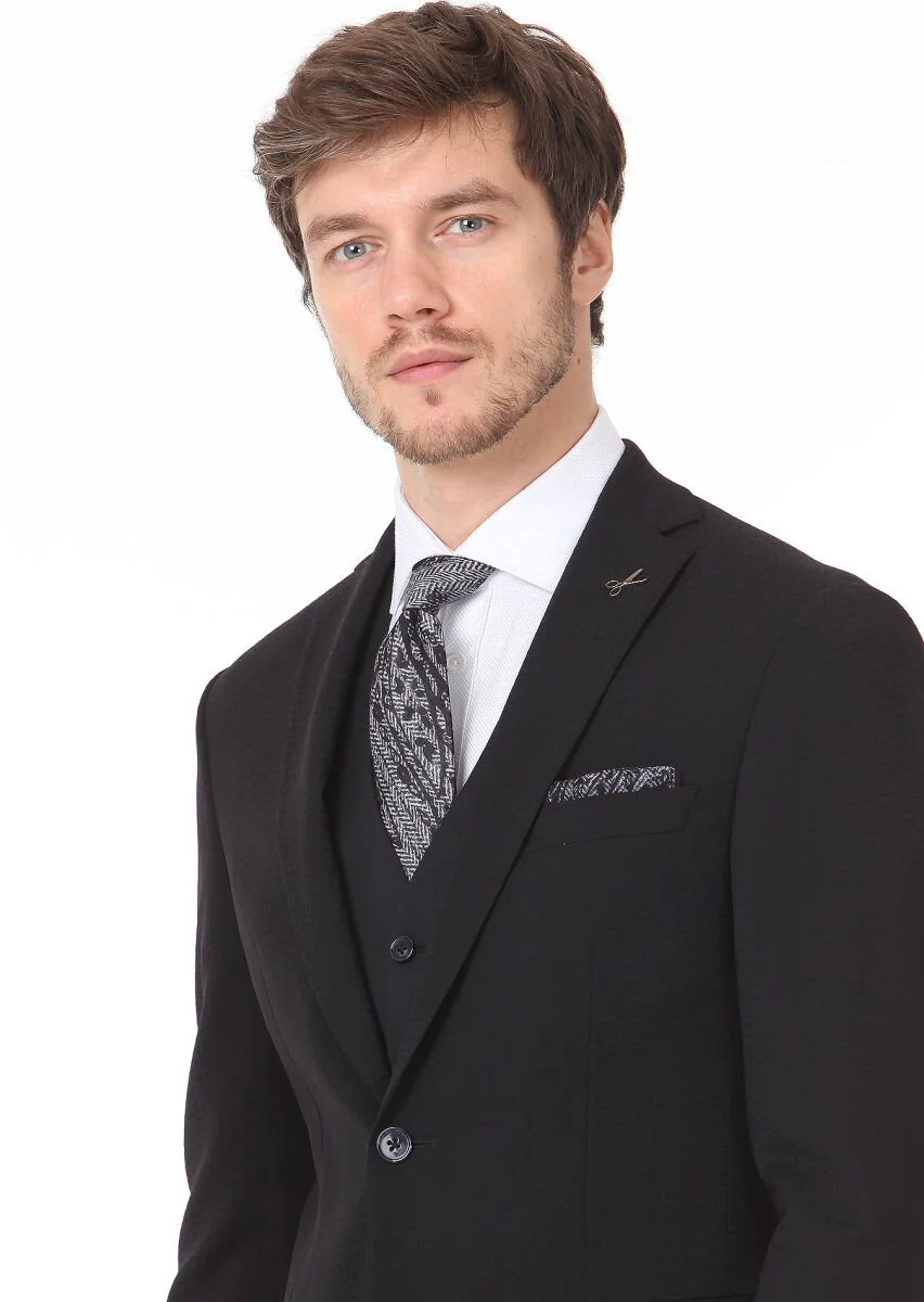 Black Suit With Waistcoat - 2