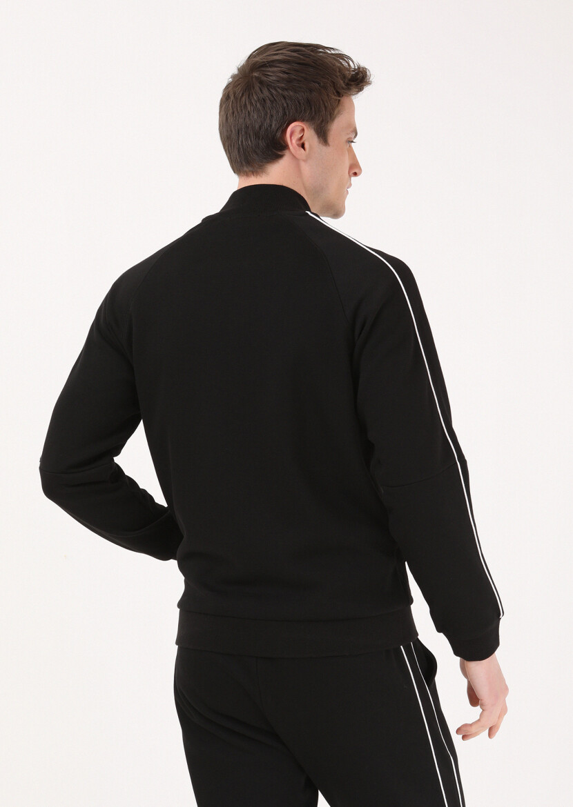 Black Turtleneck Jacquard Sweatshirt - 6