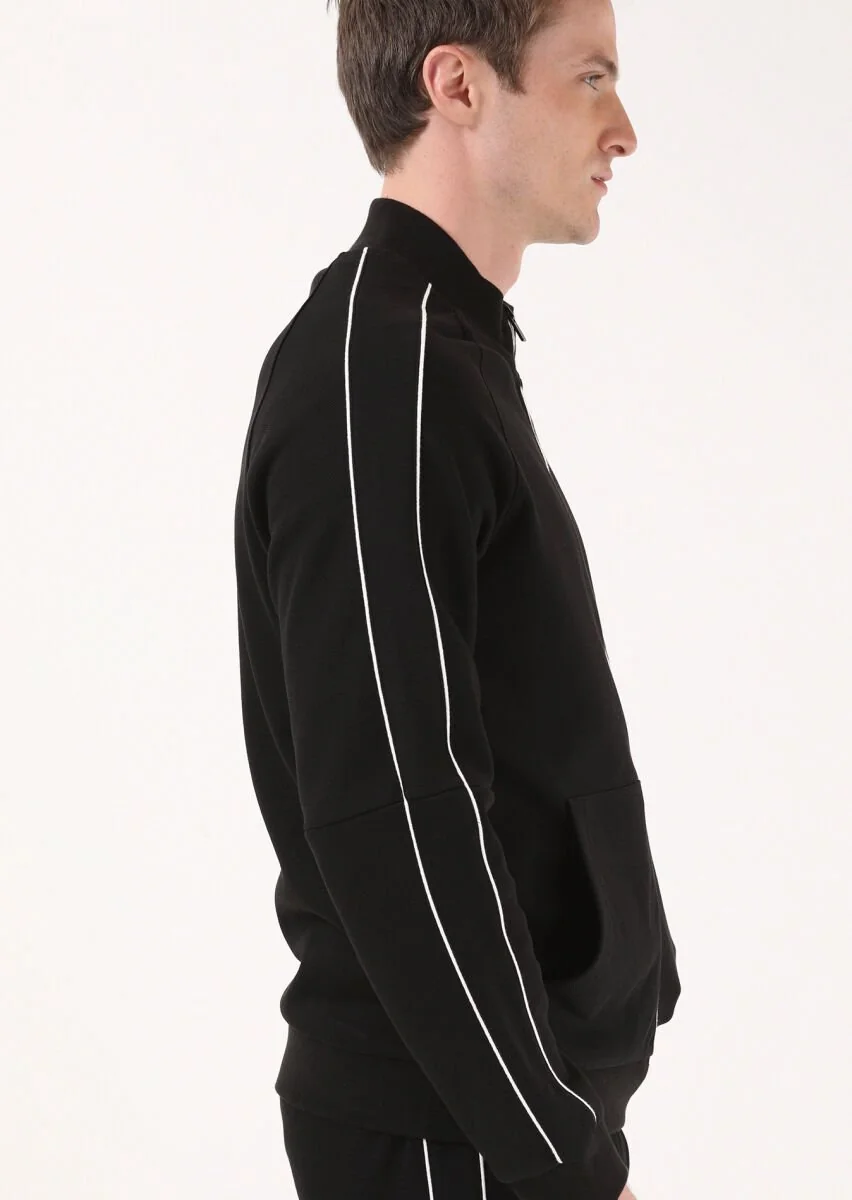 Black Turtleneck Jacquard Sweatshirt - 4