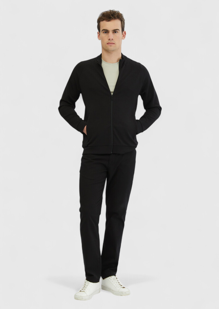 Black Turtleneck Plain Sweatshirt - RAMSEY