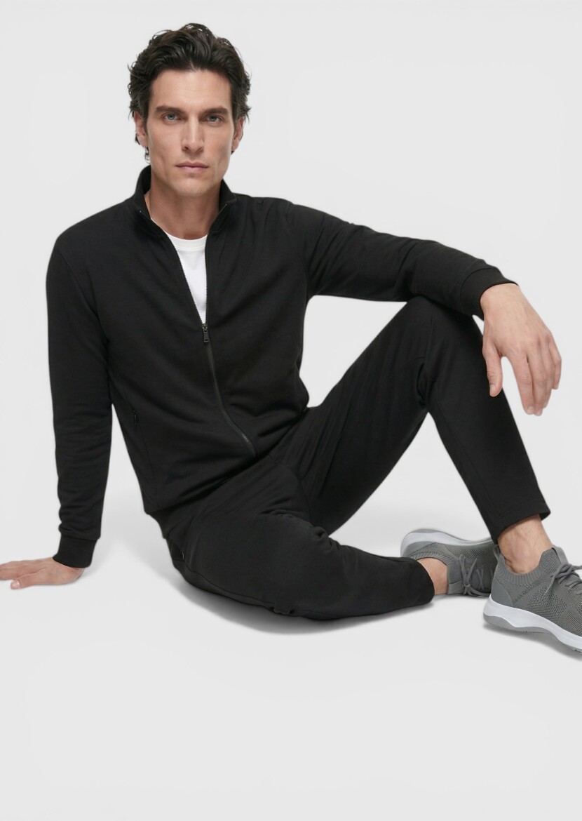 Black Turtleneck Plain Sweatshirt 