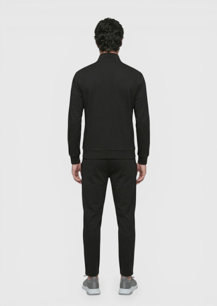 Black Turtleneck Plain Sweatshirt - 5