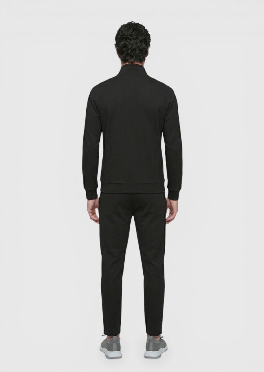 Black Turtleneck Plain Sweatshirt - 5
