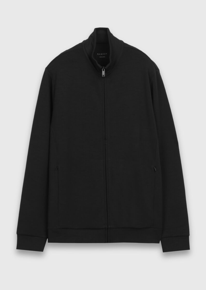 Black Turtleneck Plain Sweatshirt - 6