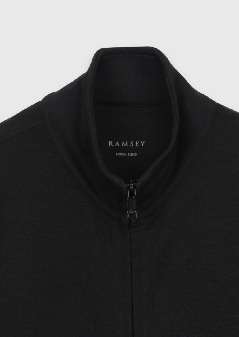 Black Turtleneck Plain Sweatshirt - 7
