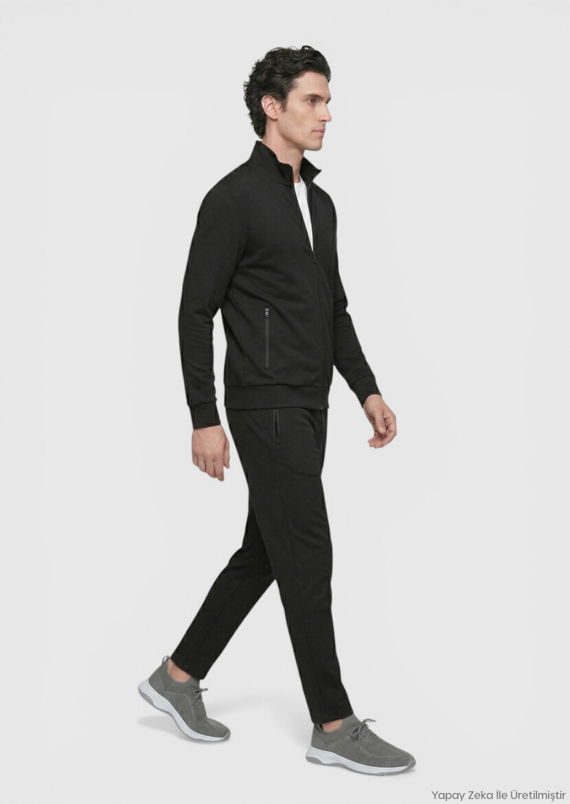 Black Turtleneck Plain Sweatshirt - RAMSEY