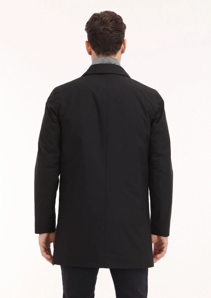Black Twoinone Weaving Rain Coat - 5
