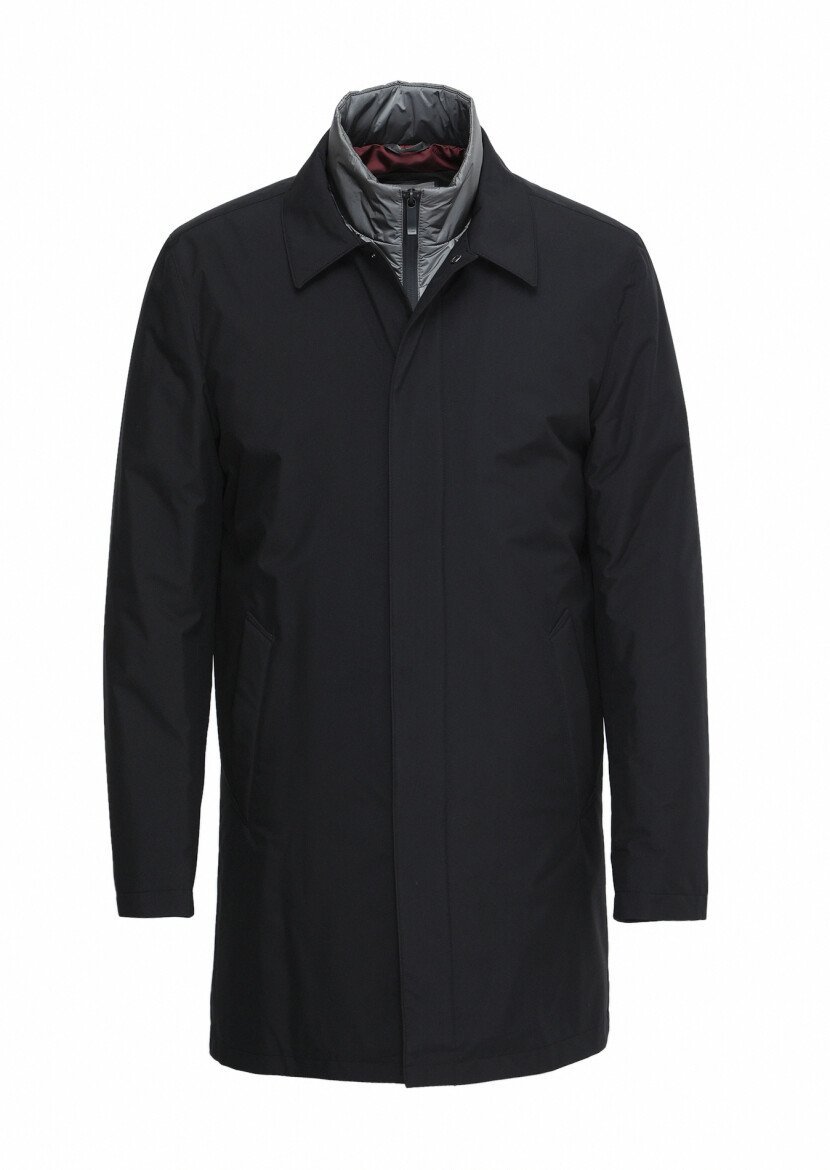 Black Twoinone Weaving Rain Coat - 6