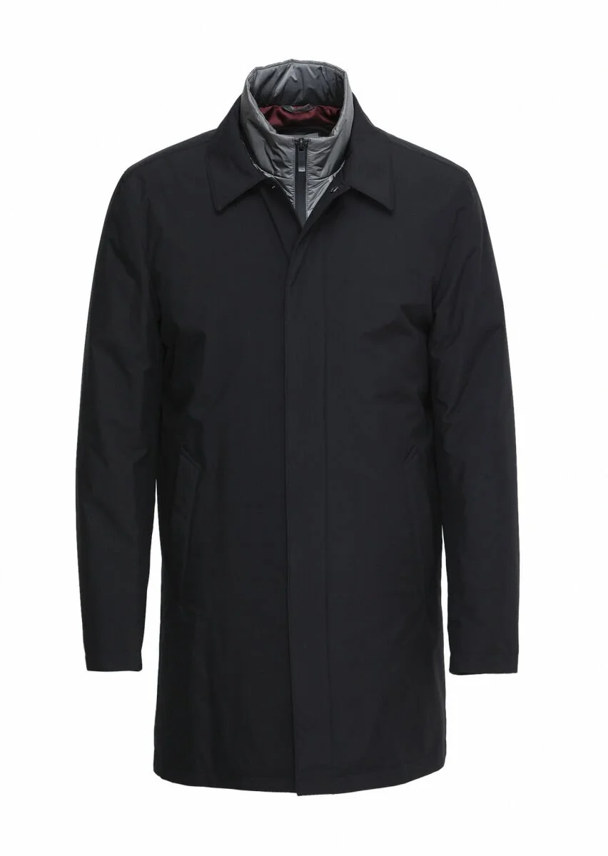 Black Twoinone Weaving Rain Coat - 6