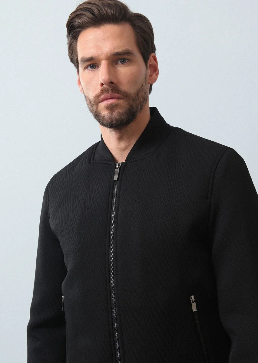 Black Weaving Coat - 1