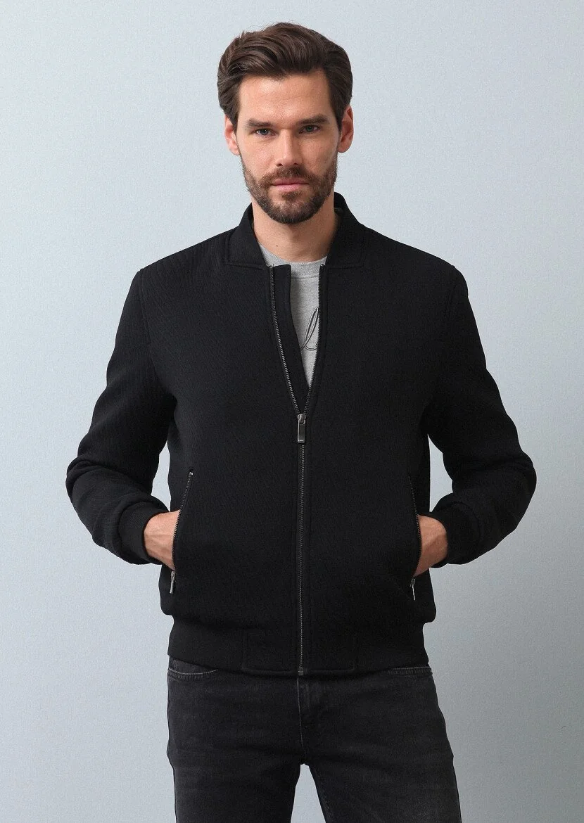 Black Weaving Coat 