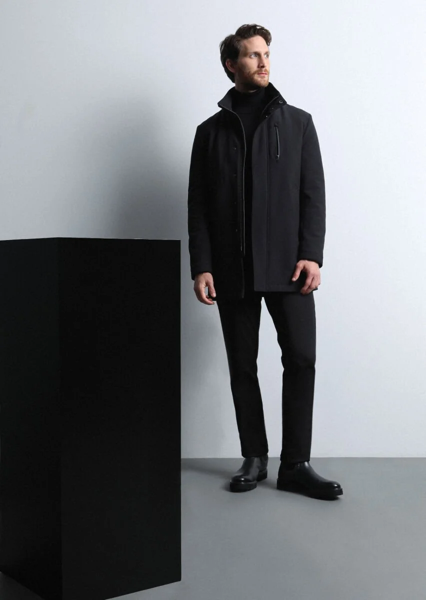 Black Weaving Coat - 1
