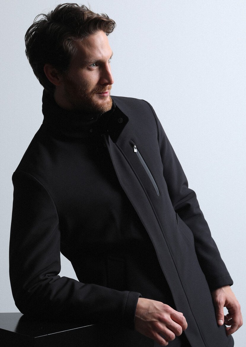 Black Weaving Coat - 2