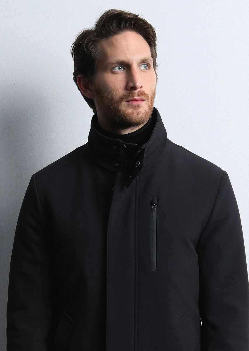 Black Weaving Coat - 3