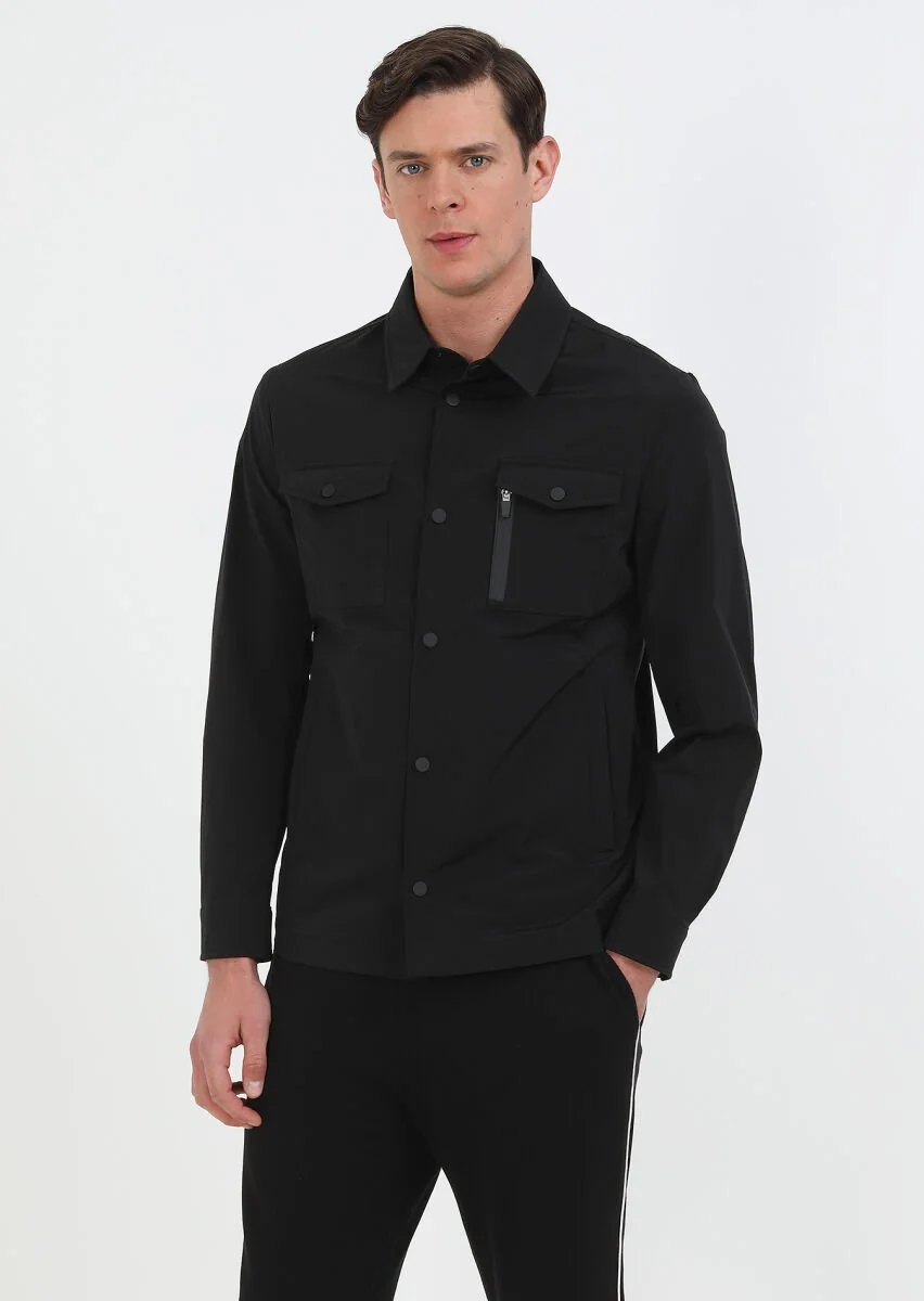Black Weaving Coat - 2