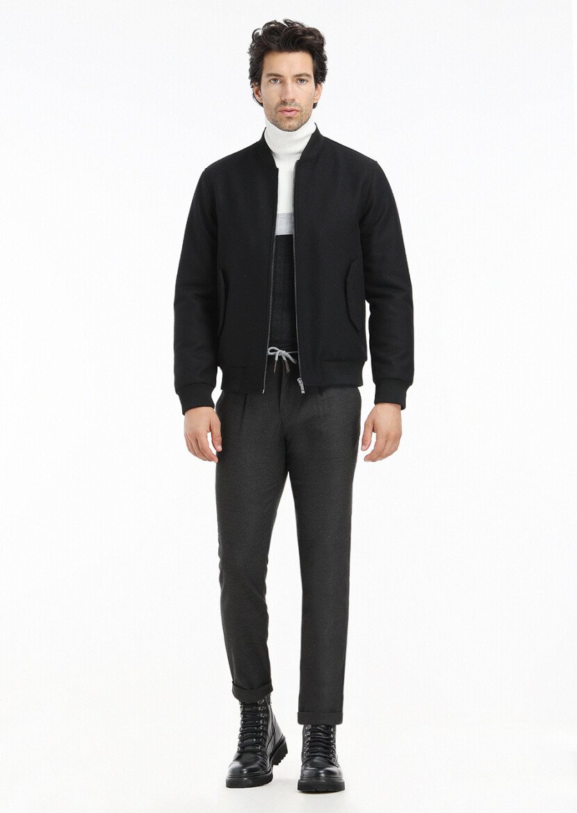 Black Weaving Coat - 1