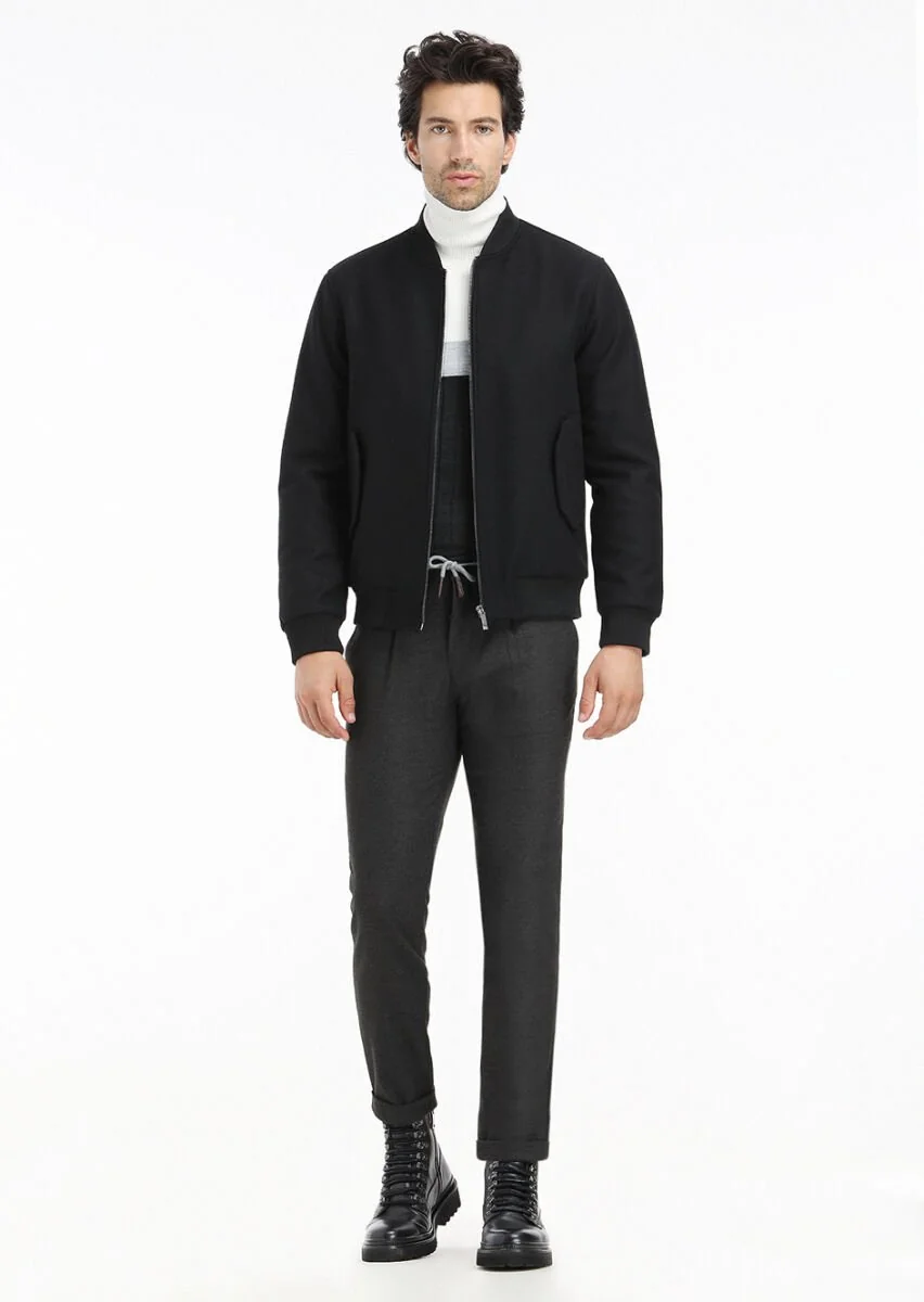 Black Weaving Coat - 1