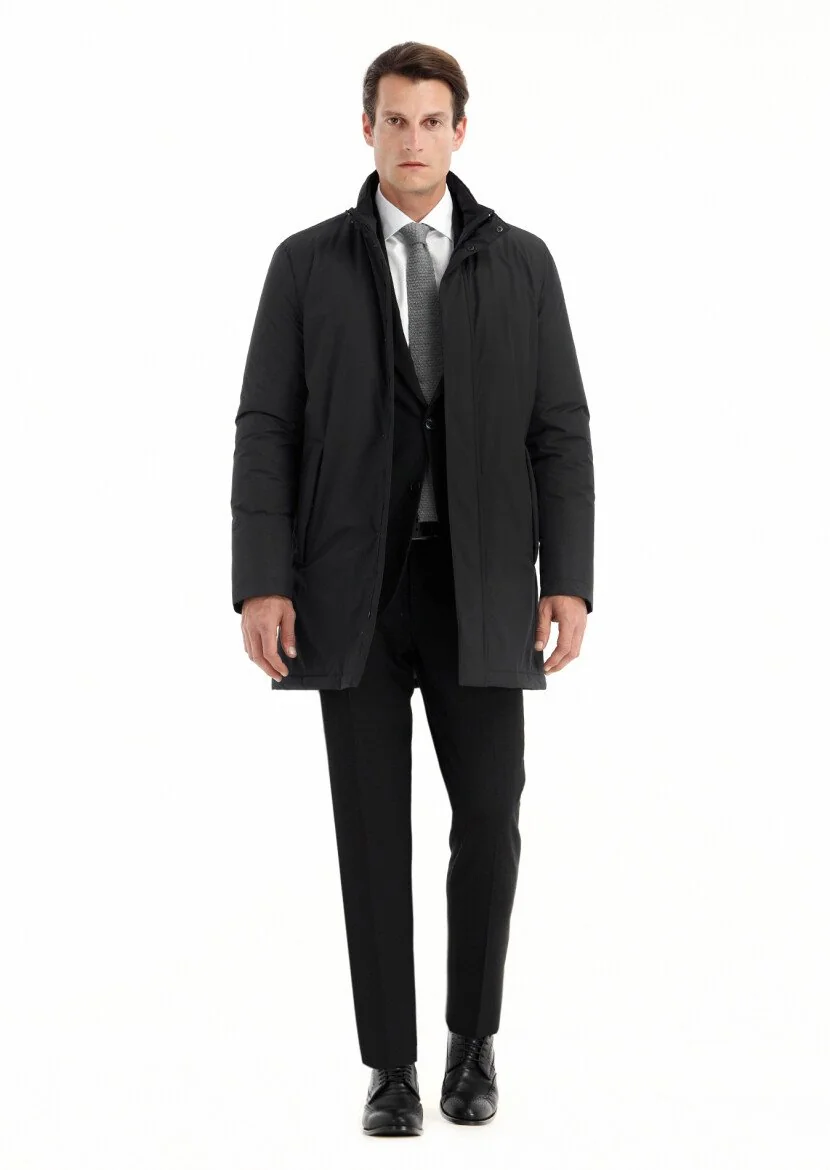 Black Weaving Coat - 1