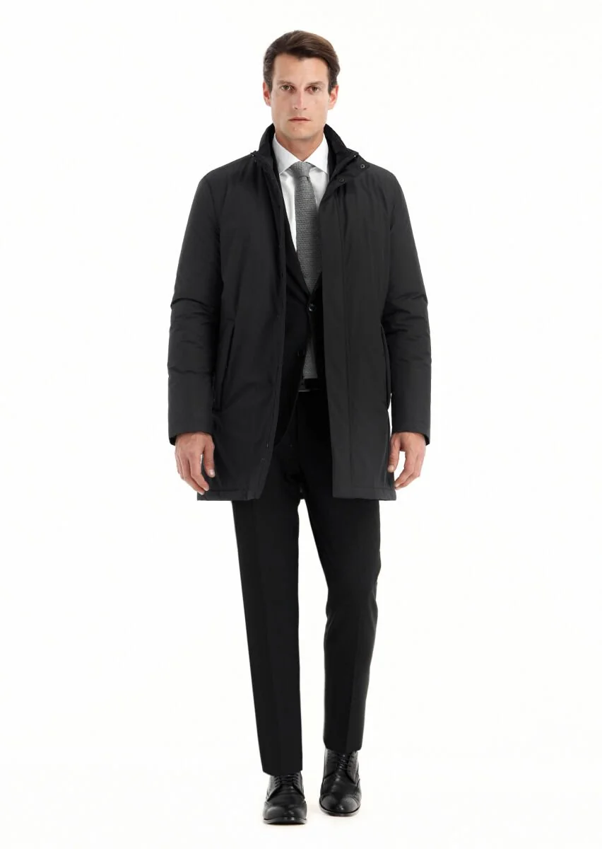 Black Weaving Coat - 1