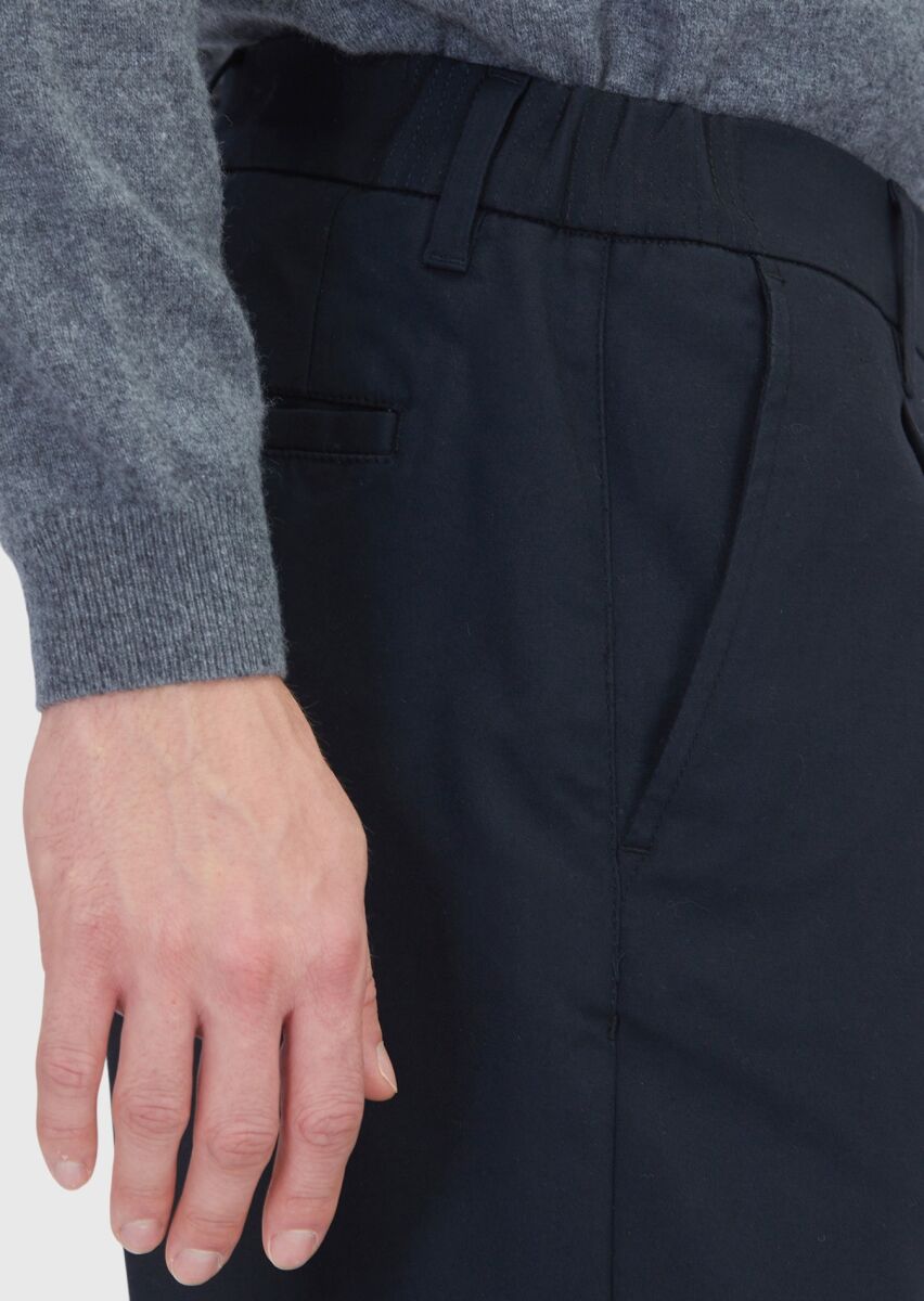 Black Weaving Jogging Fit Casual Cotton Blended Trousers - 4