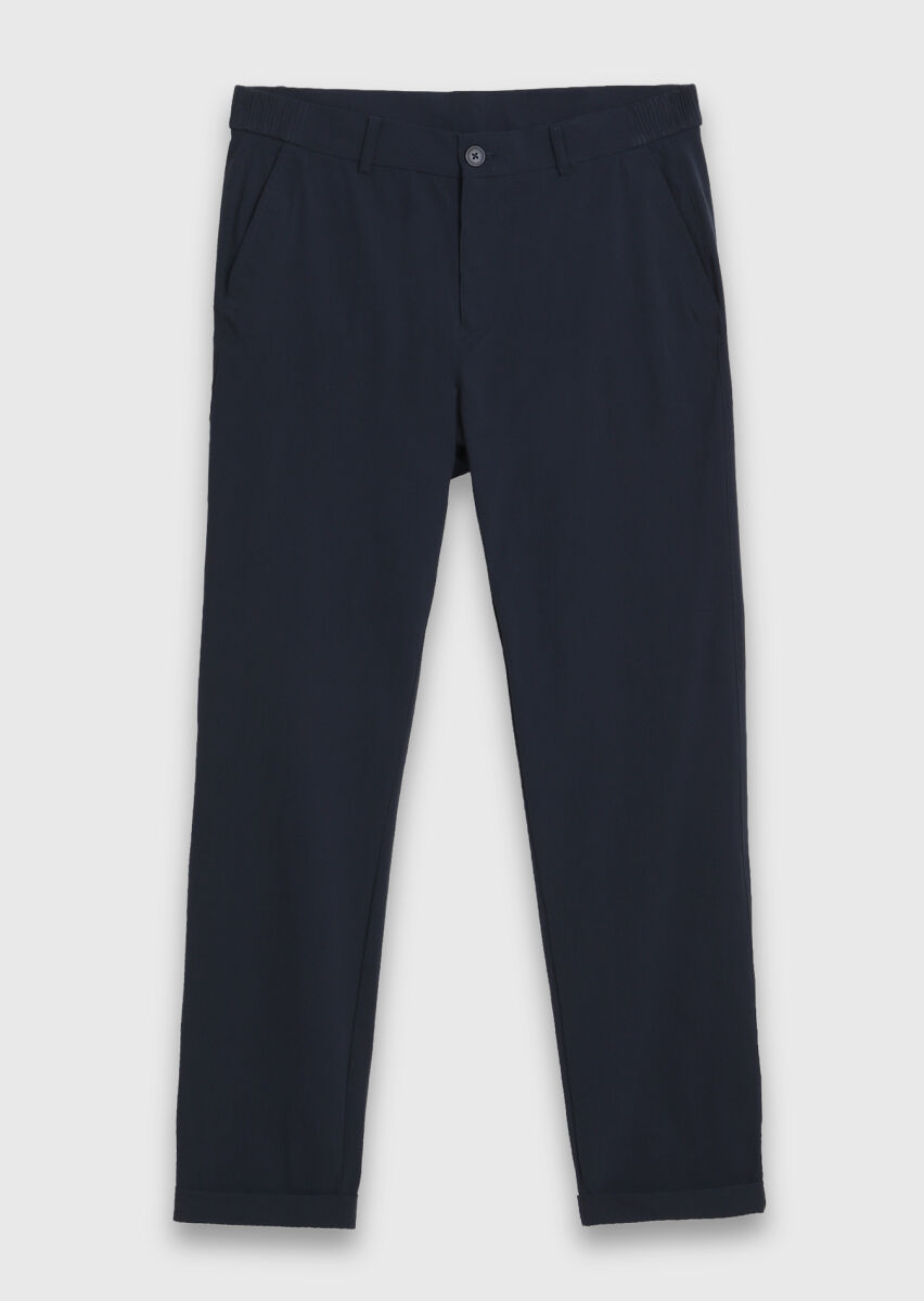 Black Weaving Jogging Fit Casual Trousers - 5