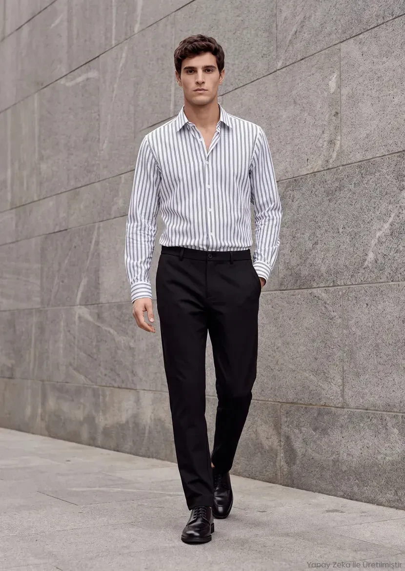 Black Weaving Jogging Fit Casual Trousers - RAMSEY