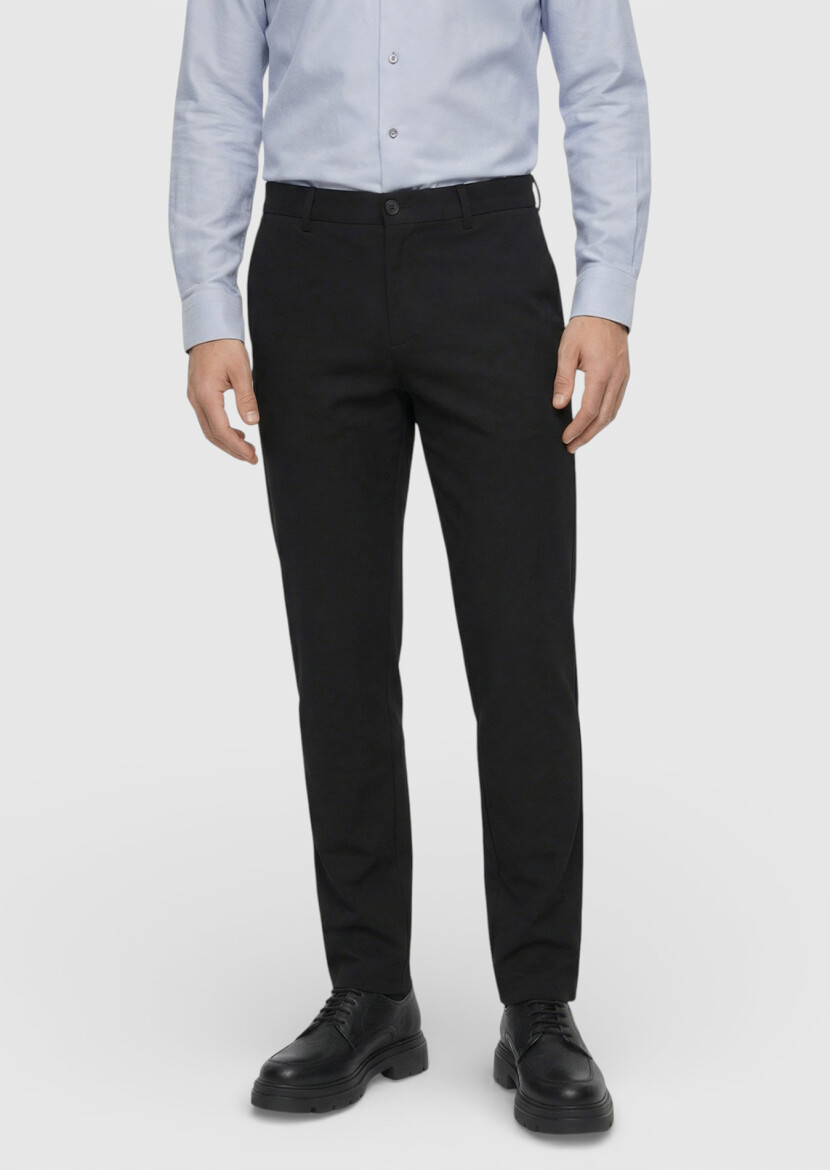 Black Weaving Jogging Fit Casual Trousers - RAMSEY