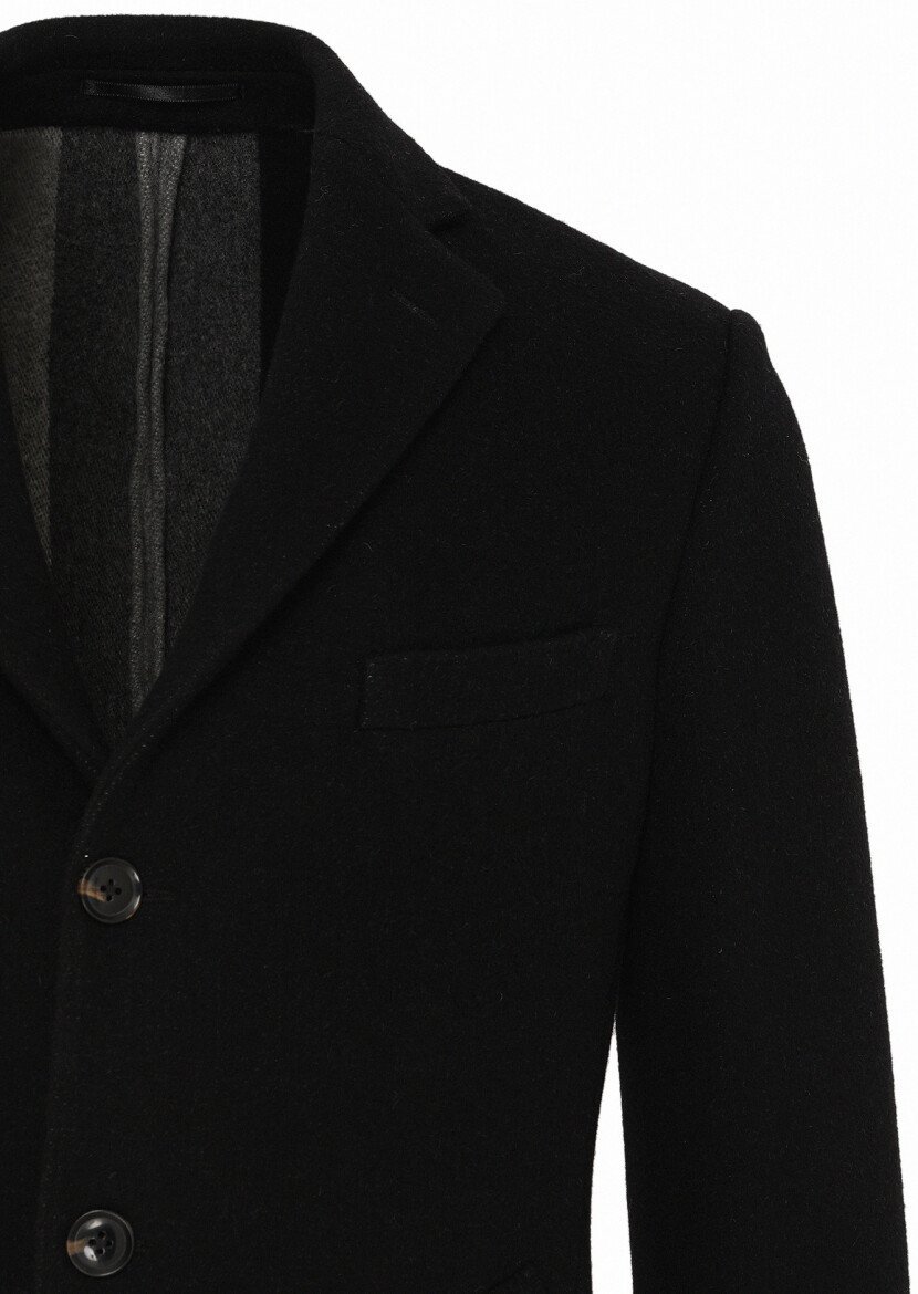 Black Weaving Overcoat - 2