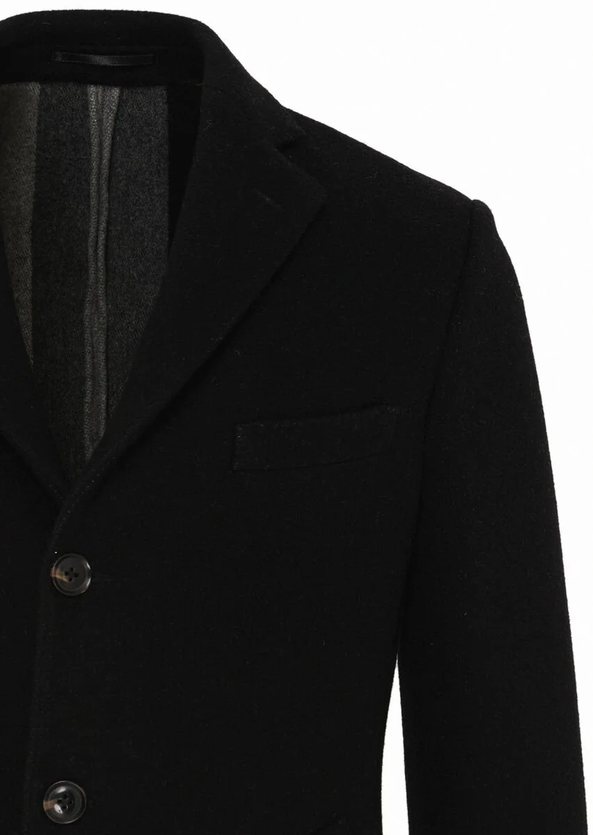 Black Weaving Overcoat - 2