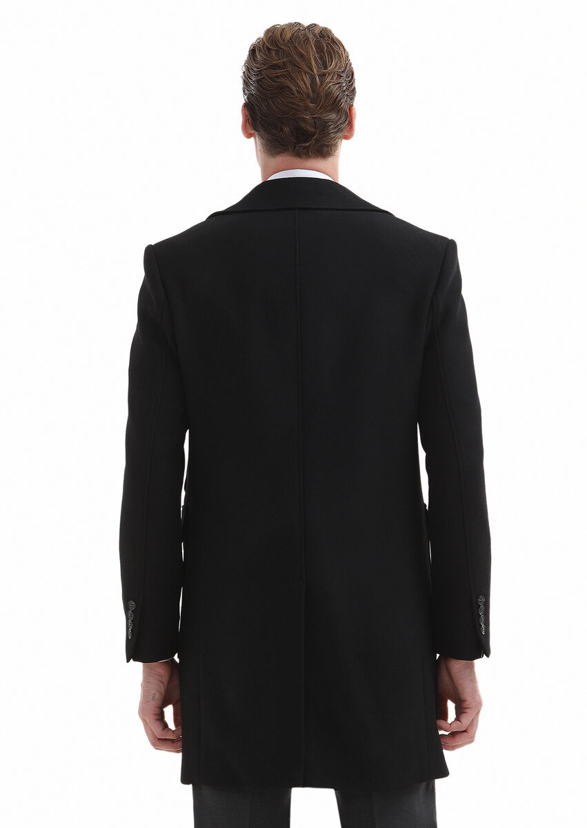 Black Weaving Overcoat - 5