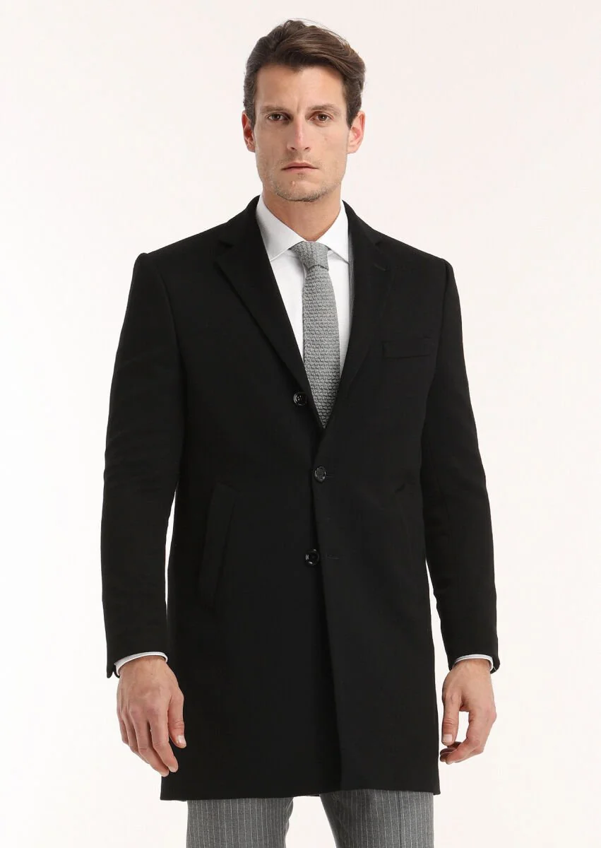 Black Weaving Overcoat - 3