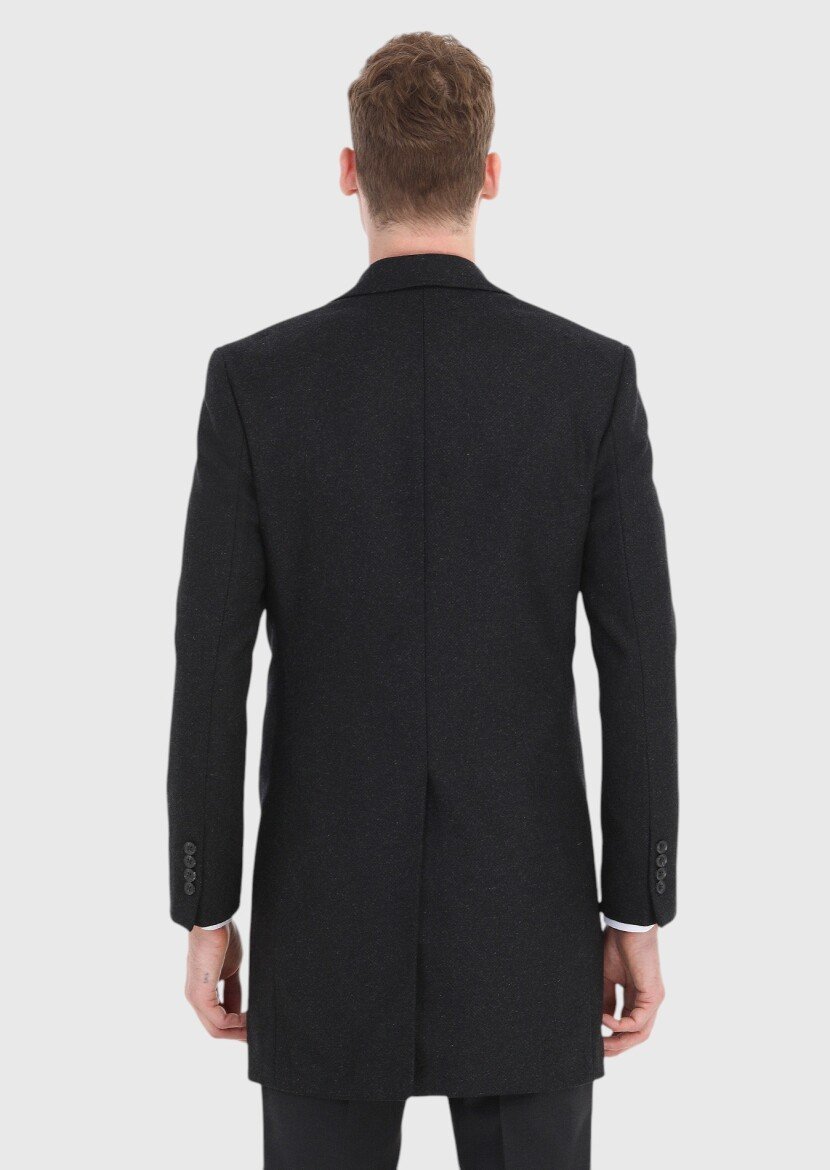 Black Weaving Overcoat - 5