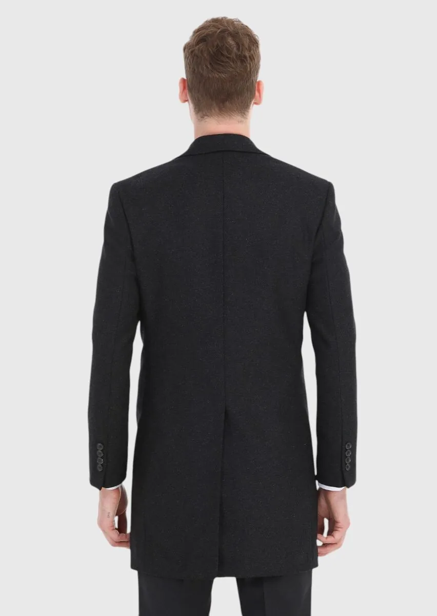 Black Weaving Overcoat - 5