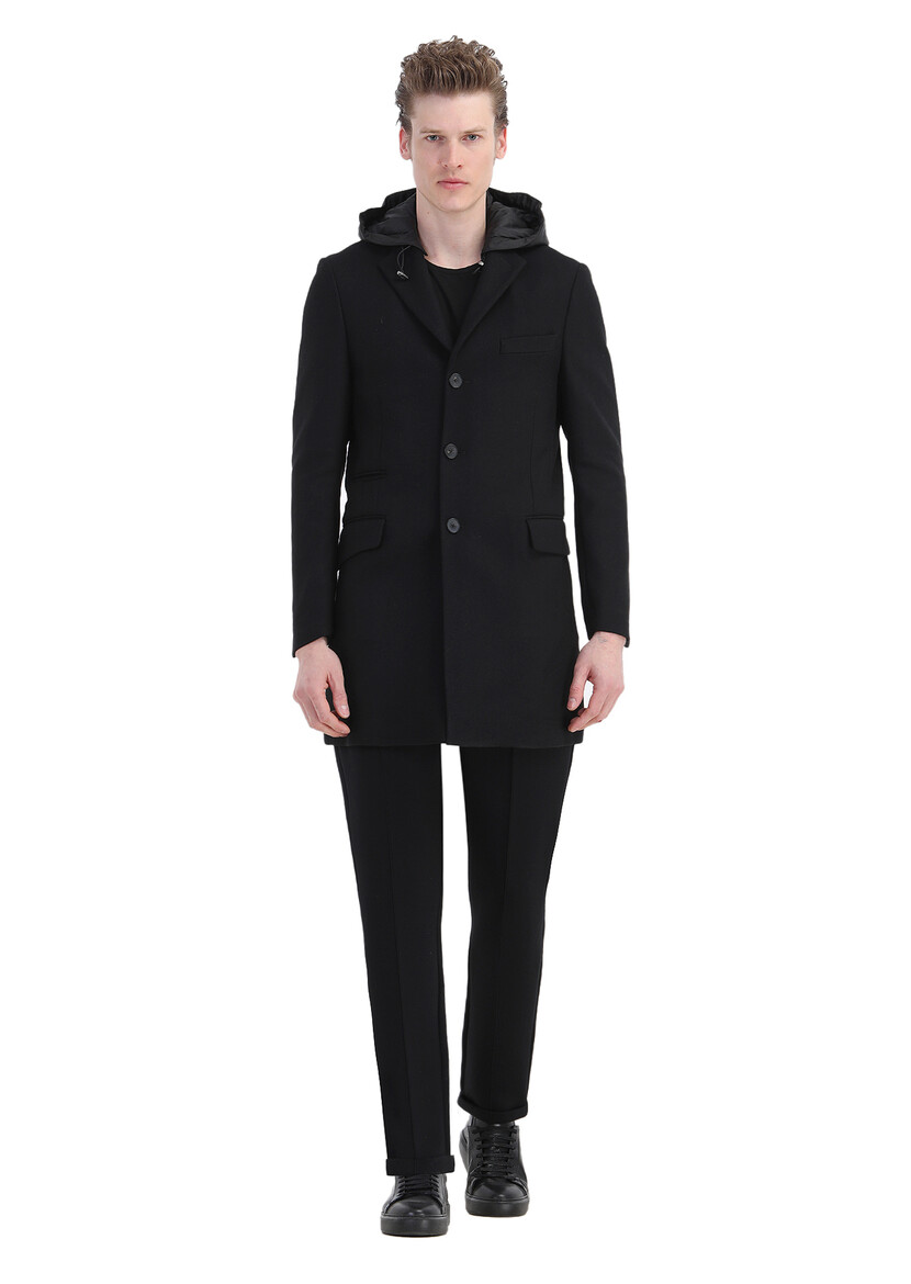 Black Weaving Overcoat - 2