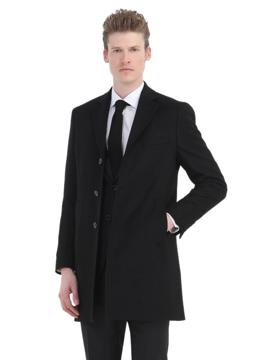 Black Weaving Overcoat - 5