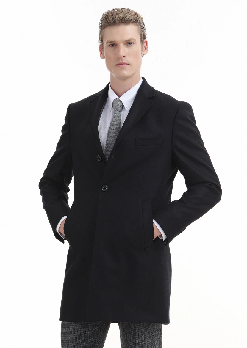 Black Weaving Overcoat - 2