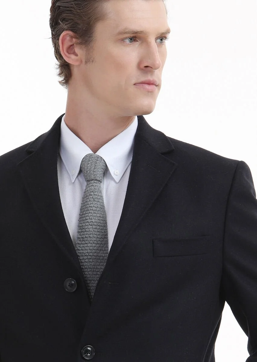 Black Weaving Overcoat - 4