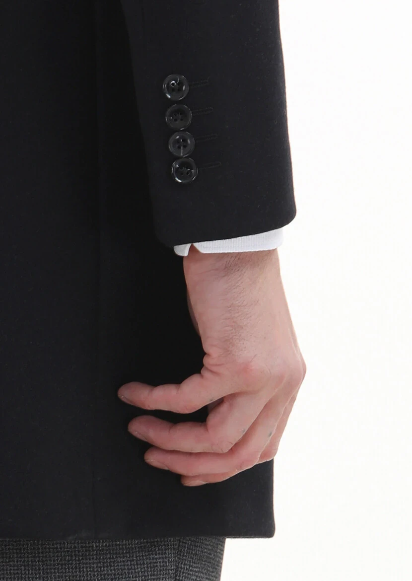 Black Weaving Overcoat - 5