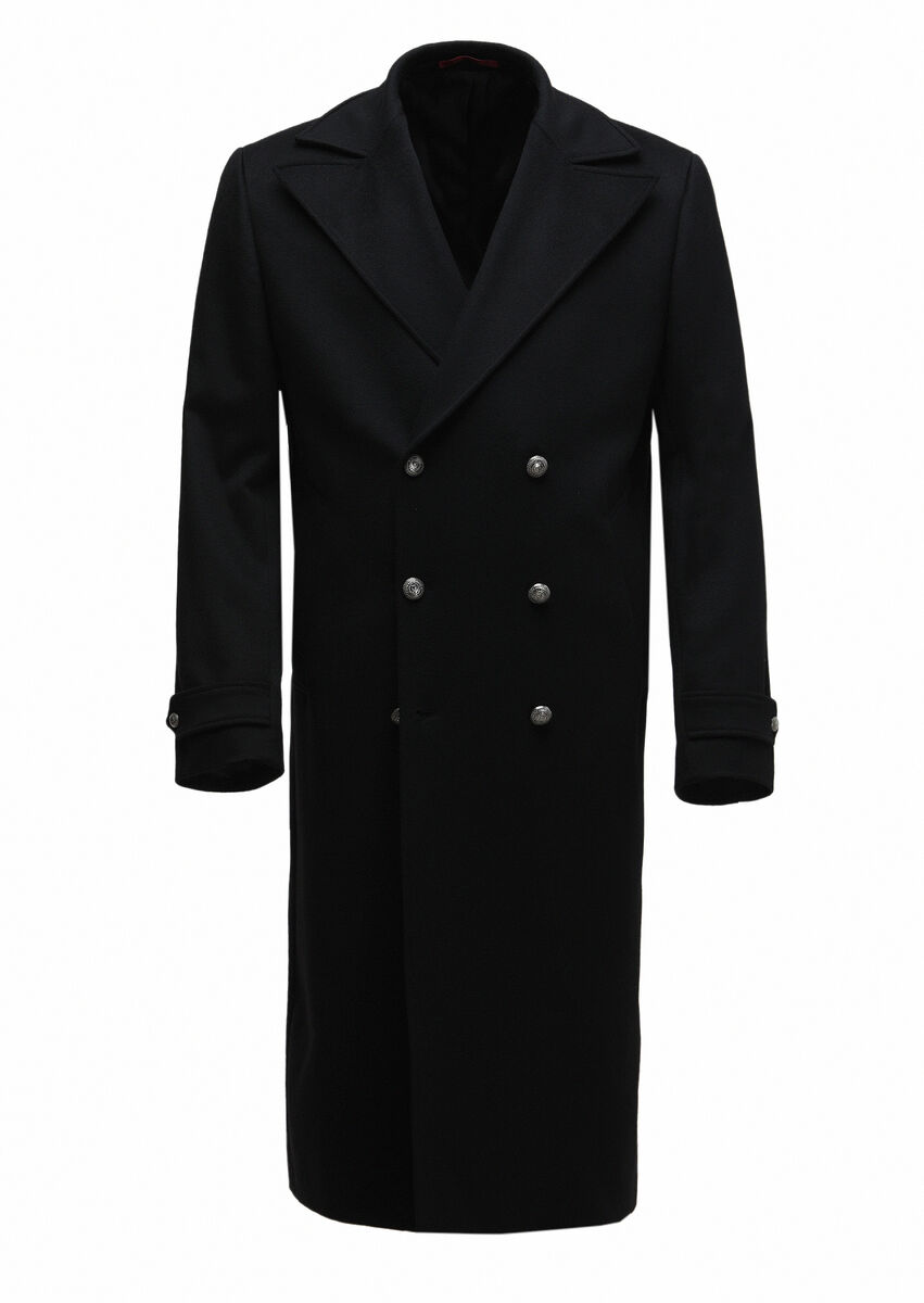 Black Weaving Overcoat - 1