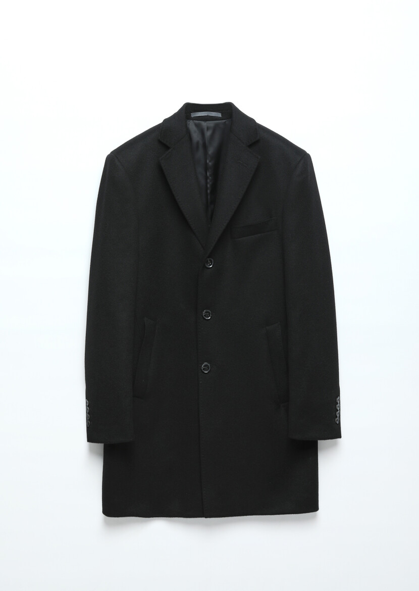 Black Weaving Overcoat 