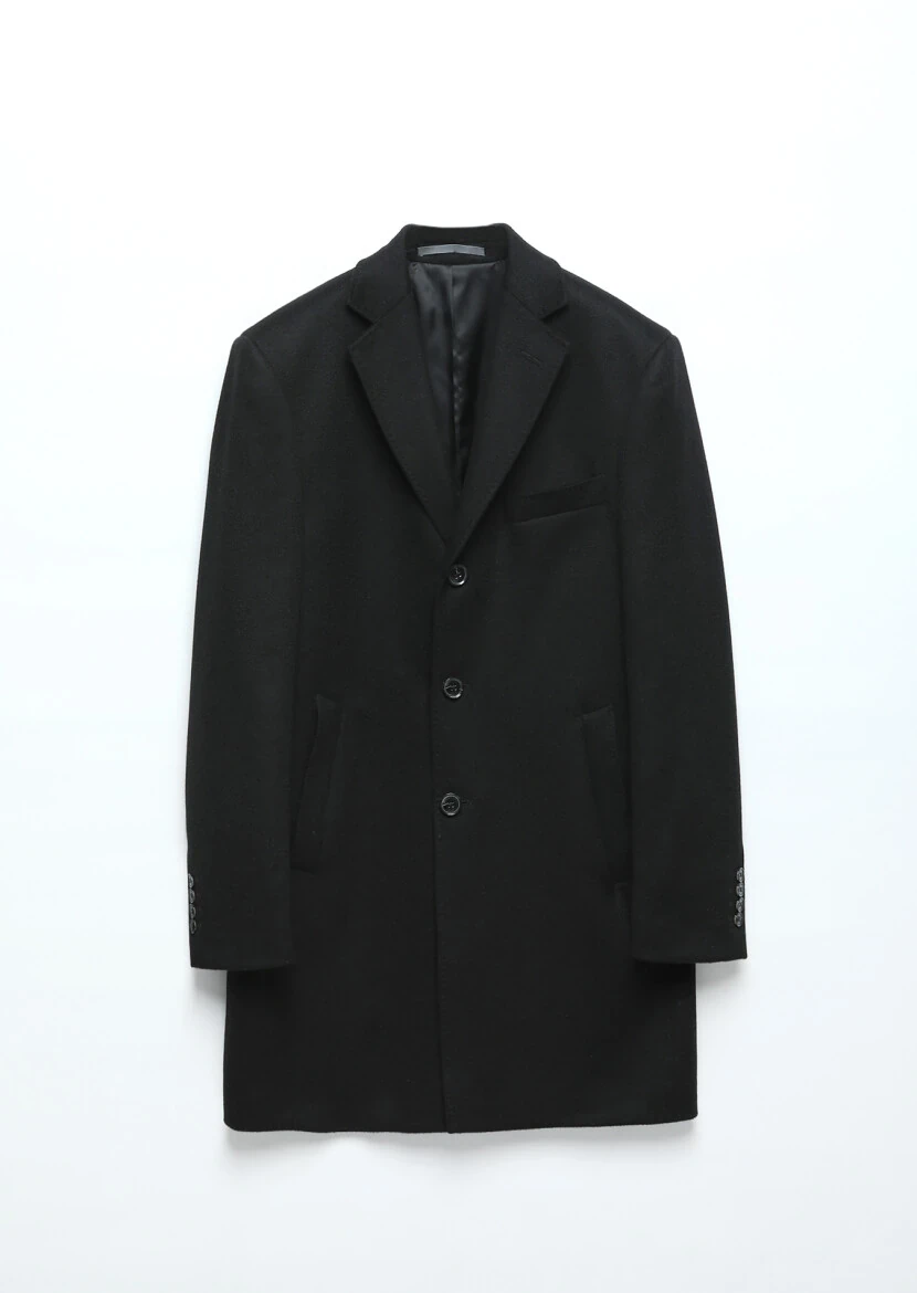 Black Weaving Overcoat 