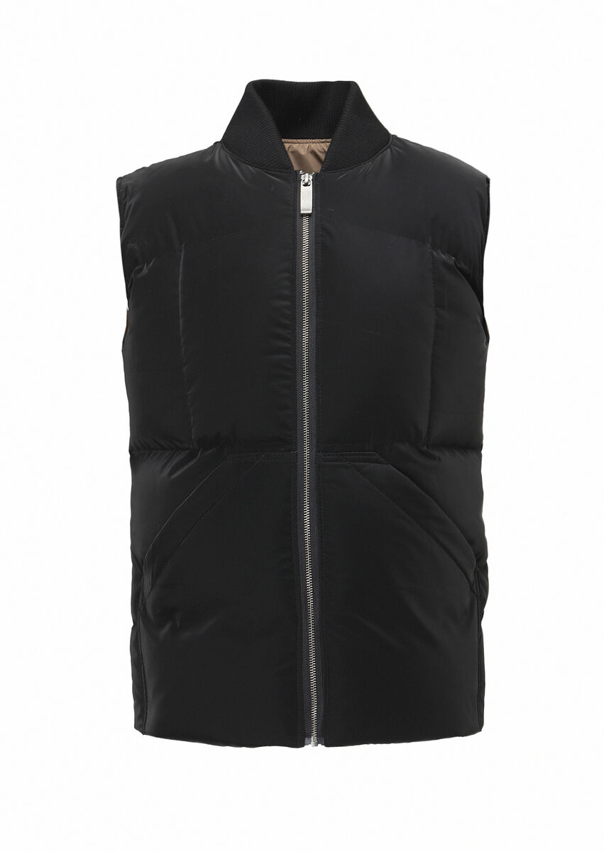 Black Weaving Puffer Vest - 6