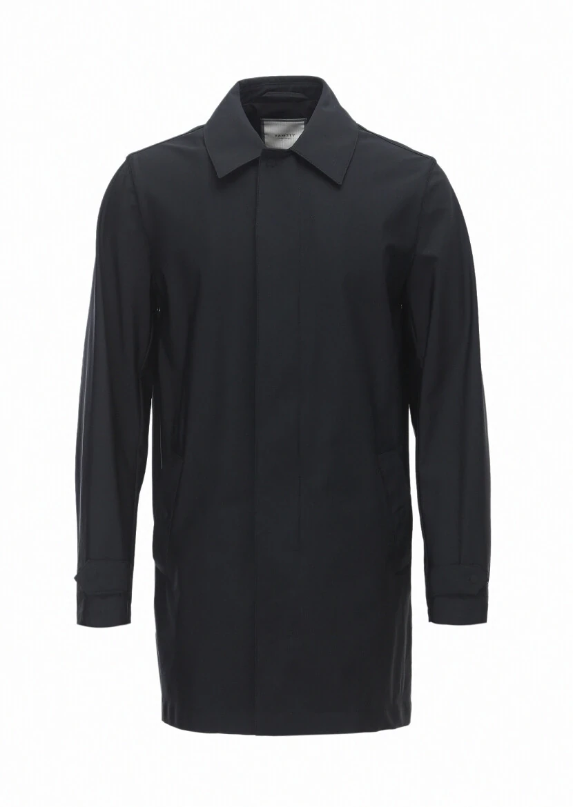 Black Weaving Rain Coat - 6