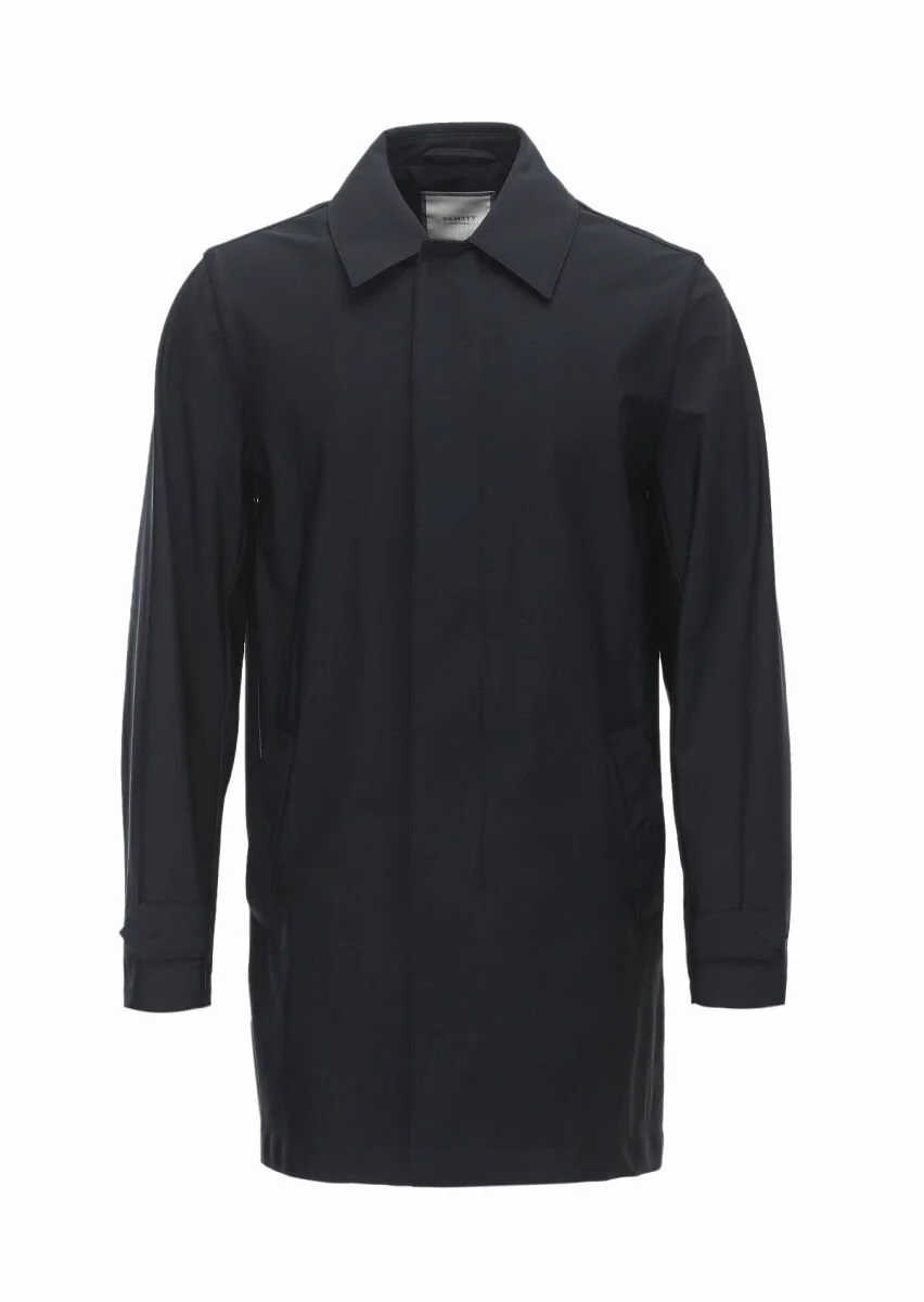 Black Weaving Rain Coat - 6