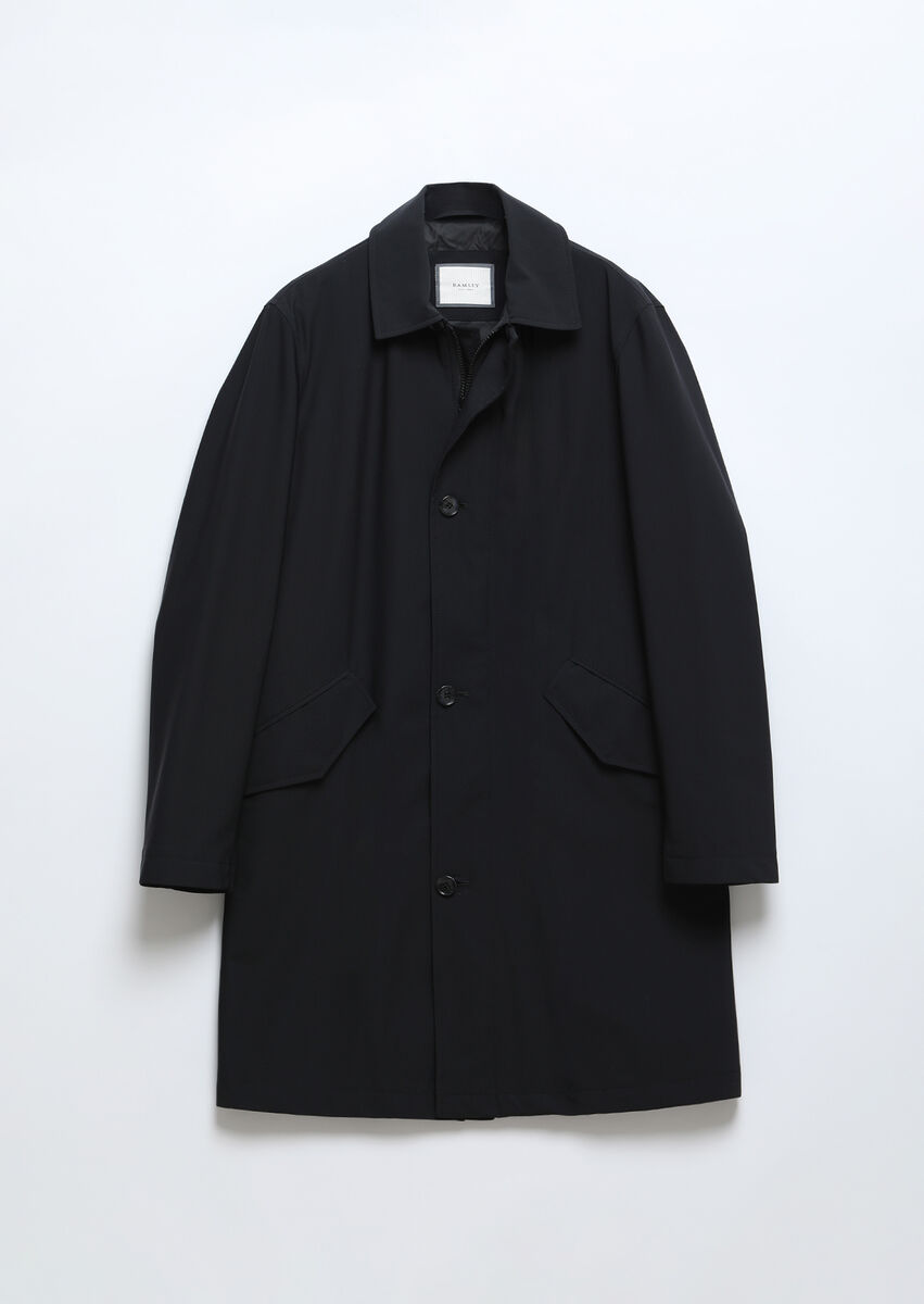 Black Weaving Rain Coat - 7