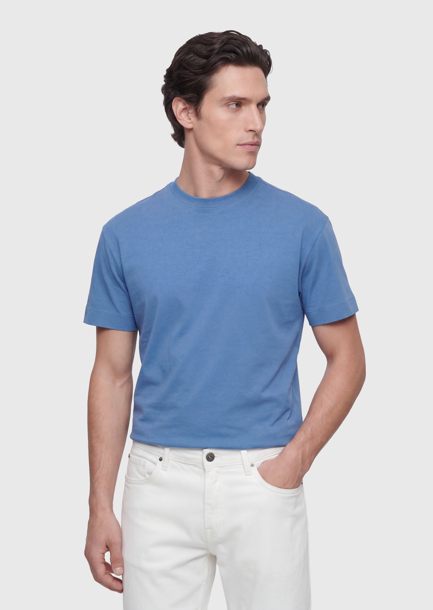 Blue 100% Cotton T-Shirt - 1