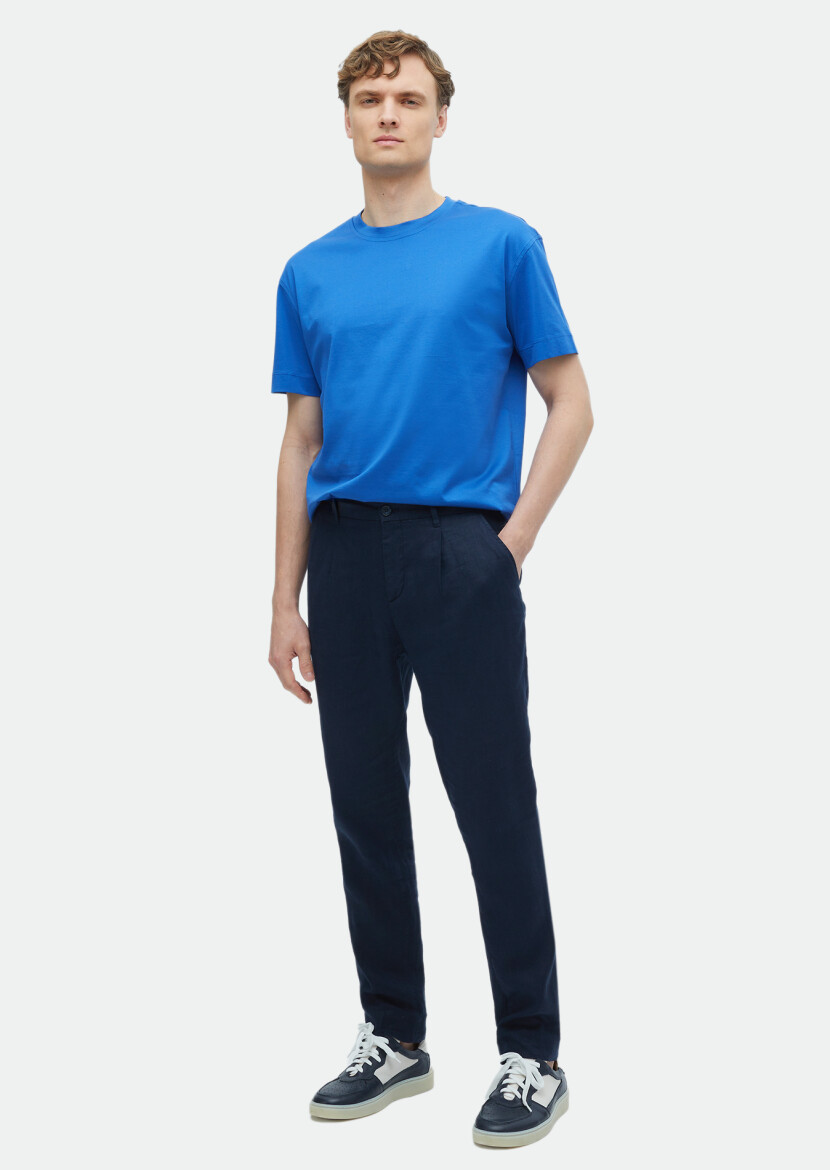 Blue 100% Cotton T-Shirt - RAMSEY