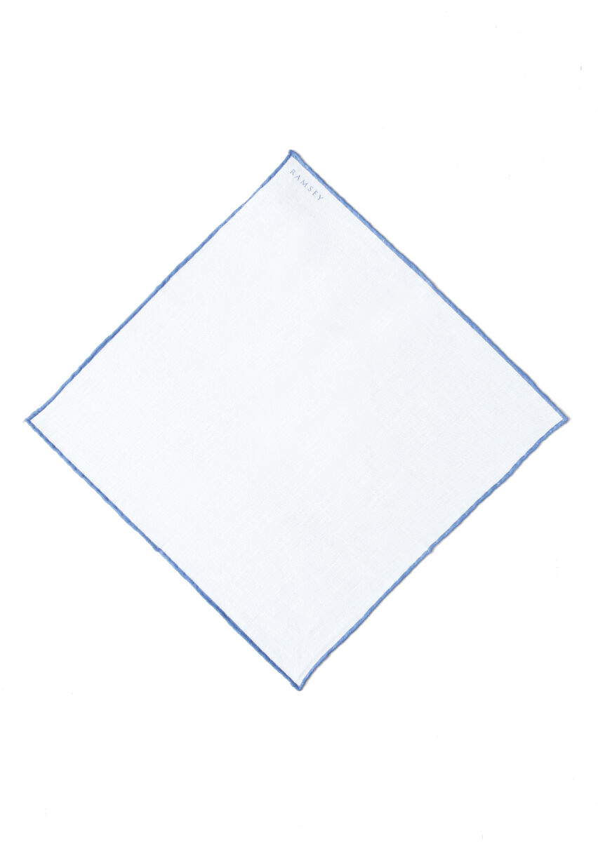 Blue %100 Keten Handkerchief - 1