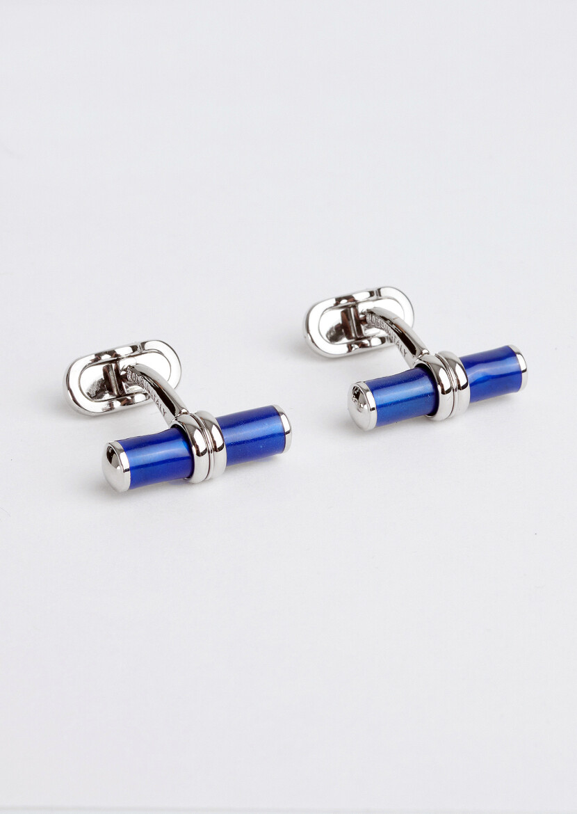 Blue Brass Cuff Link - 1